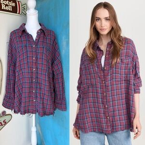 We The Free Cardiff Plaid Top